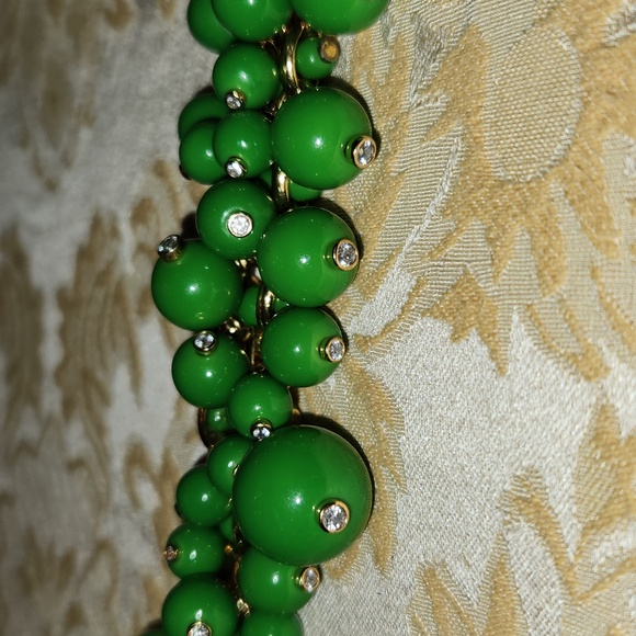 Kate Spade green and gold beaded necklace with rhinestones - Picture 5 of 5